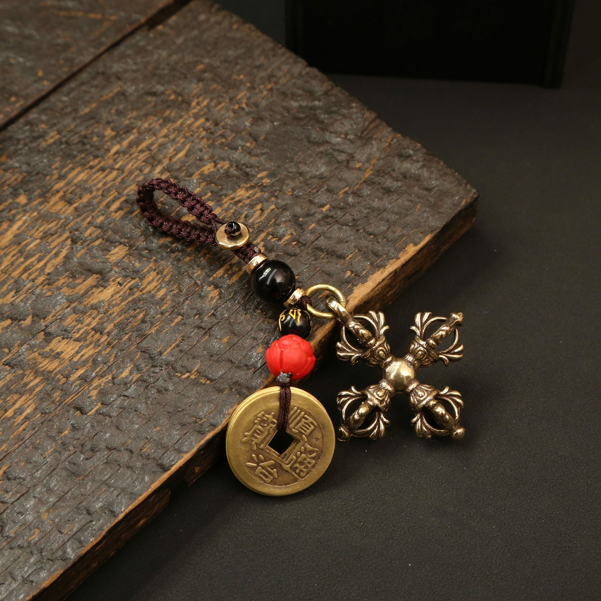 Wholesale Brass Cross Lotus Vajra Pendant Copper Craftsmanship